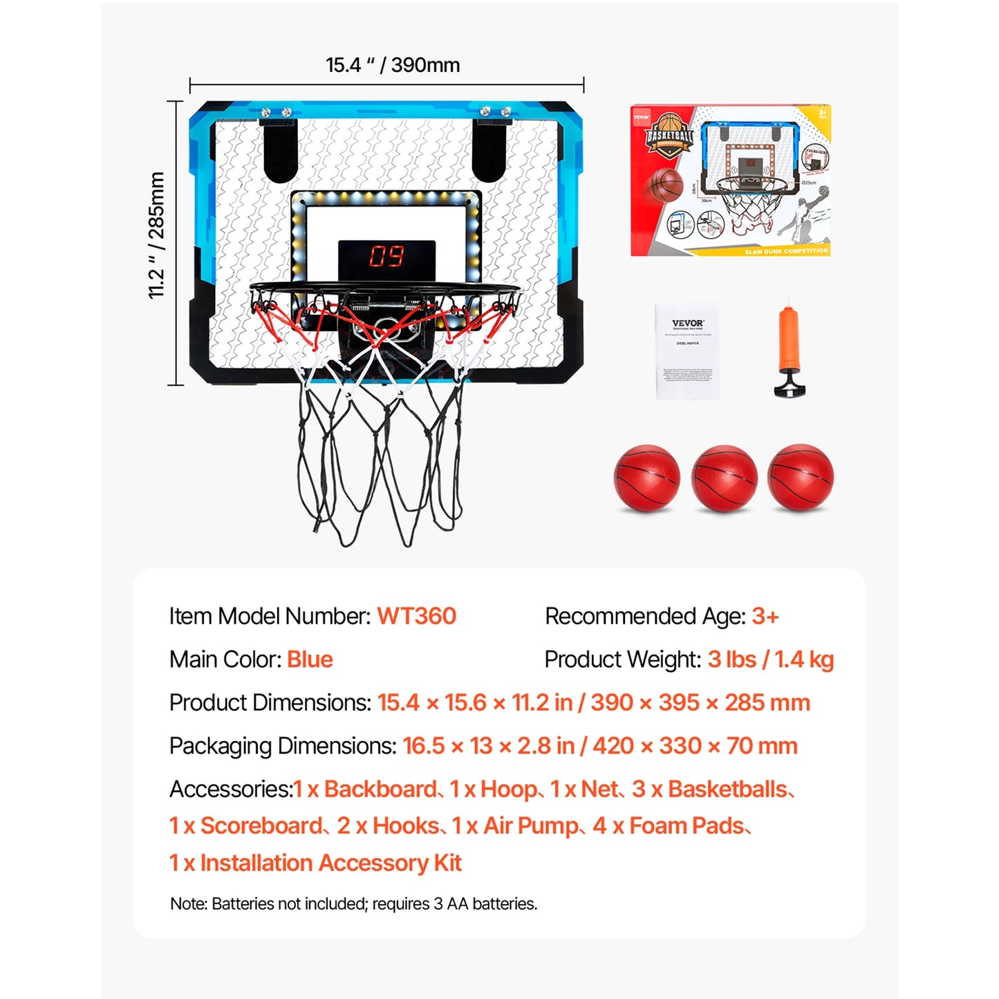 Mountable Mini Basketball Hoop set v2